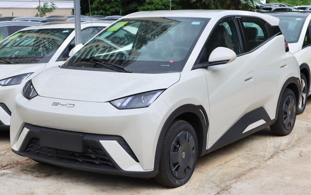 Front view of a first-generation BYD Seagull electric hatchback