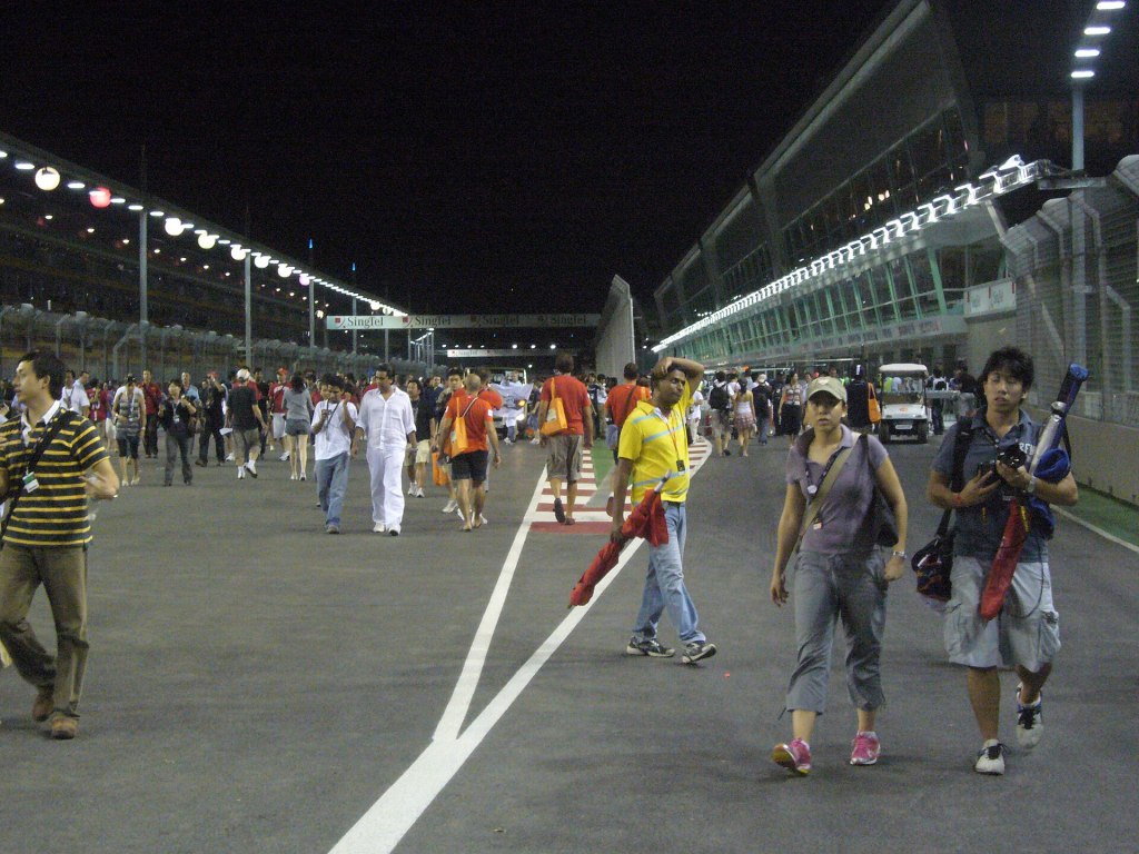 Pit exit of the Marina Bay Street Circuit in Singapore